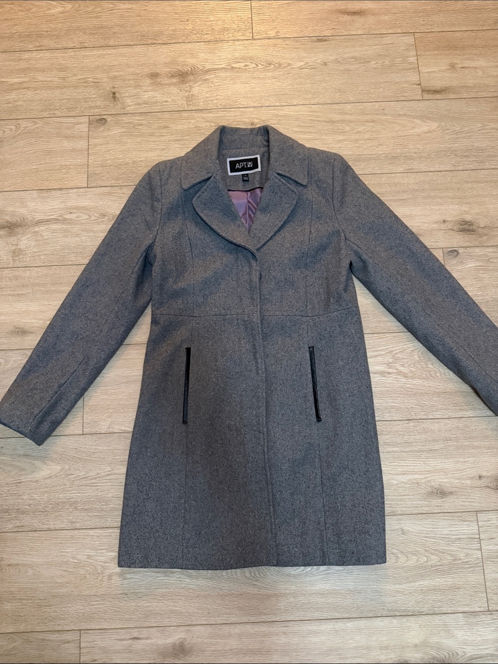 Apt. 9 Women's Charcoal Grey Wool-Blend Pea Coat